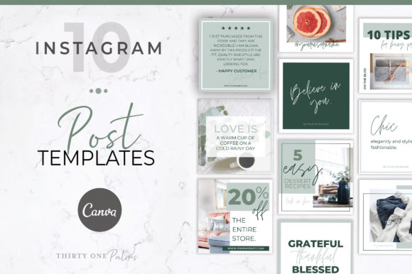 Download Instagram Posts for Canva | Eucalyptus - Instagram posts Collection