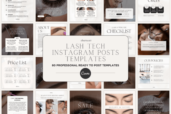 Download Lash Tech Instagram Posts Template Canva - Instagram posts Collection